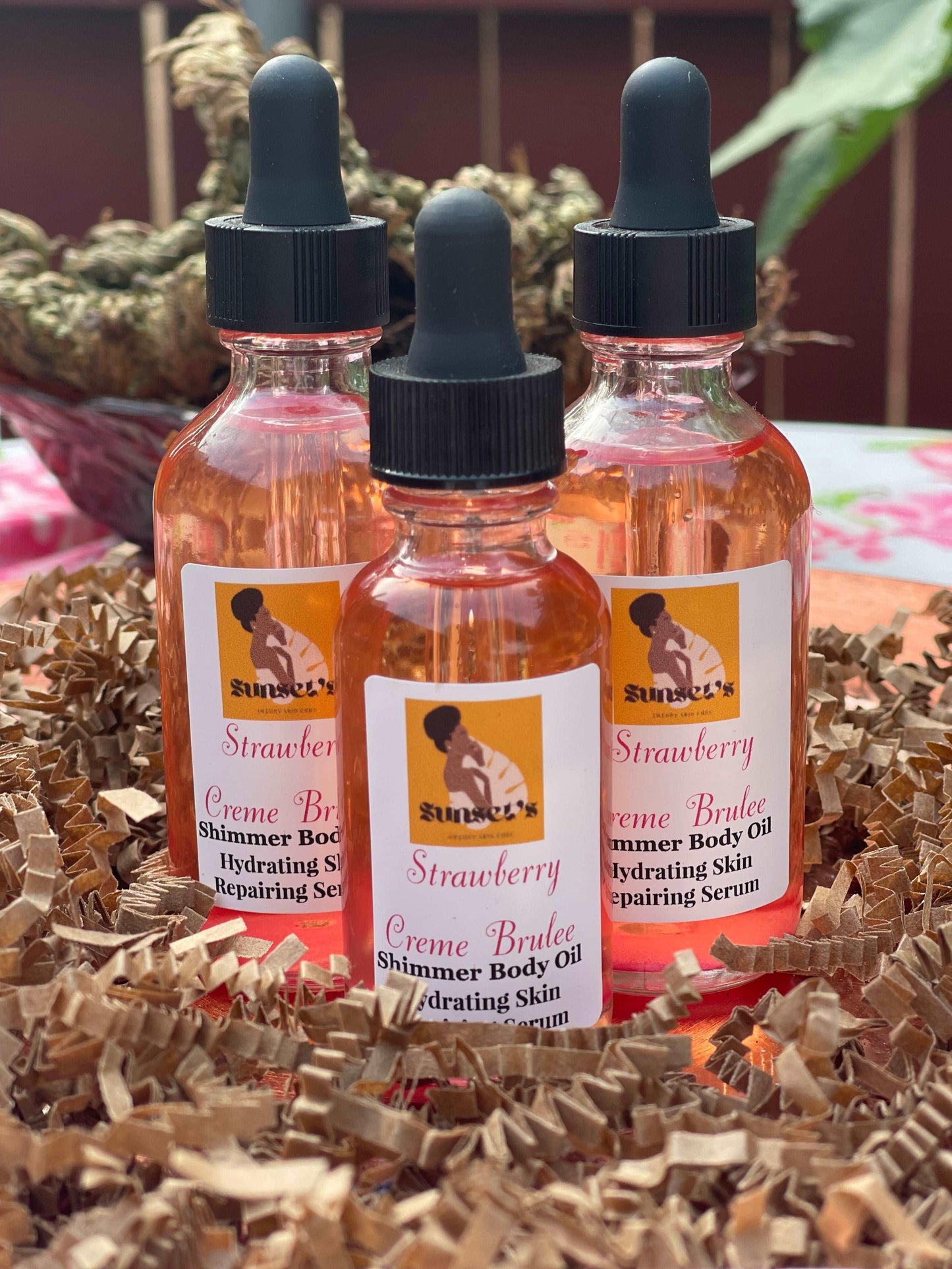 Strawberry Creme Brulee Shimmer Body Oil by Sage N Thangs